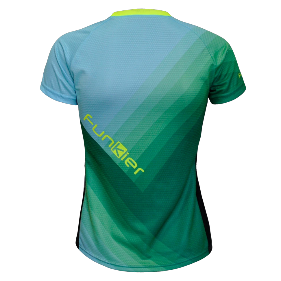 3. Tricou Ciclism FUNKIER Termoli-W Enduro Women (S/S) - Green/Blue XXS