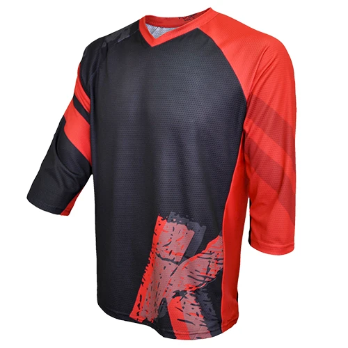 3. Tricou Ciclism Copii FUNKIER Dolomiti-K Enduro Kids (3/4 Sleeve) - Black/Red 8 ani