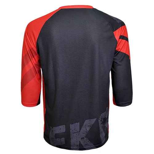 2. Tricou Ciclism Copii FUNKIER Dolomiti-K Enduro Kids (3/4 Sleeve) - Black/Red 8 ani