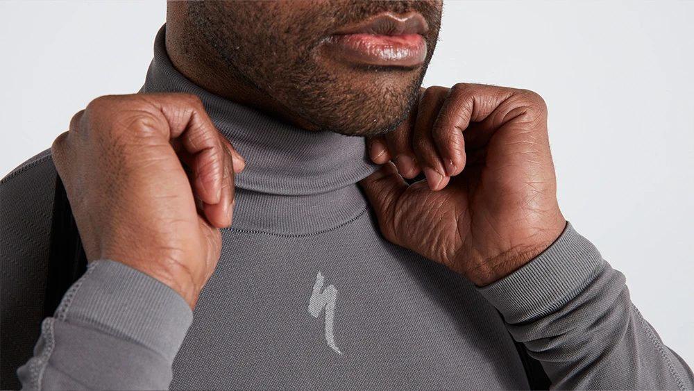 3. Bluza de Corp Termica SPECIALIZED Men's Seamless Roll Neck Baselayer (L/S) - Grey L/XL