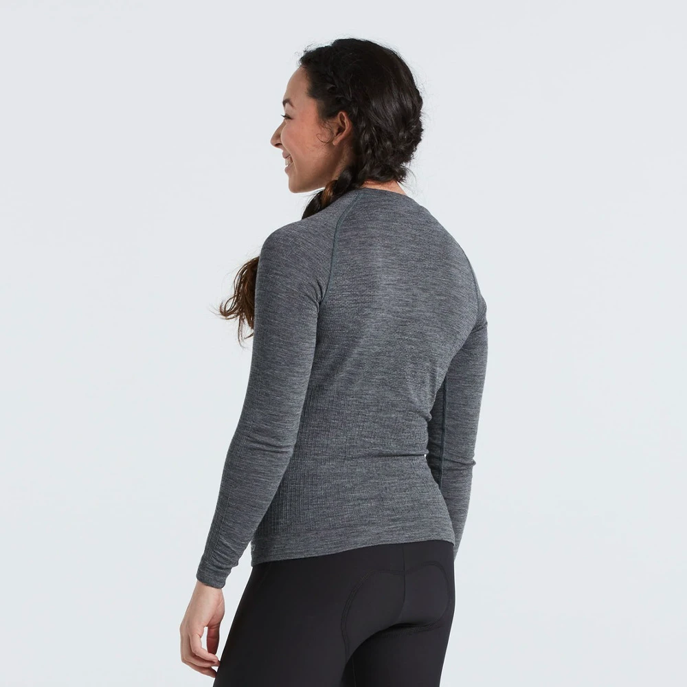 6. Bluza de Corp Termica SPECIALIZED Women's Merino Seamless Baselayer (L/S) - Grey L/XL