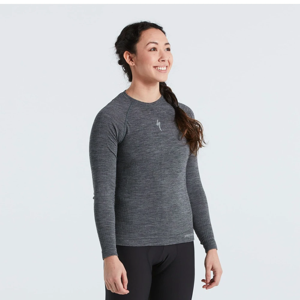 5. Bluza de Corp Termica SPECIALIZED Women's Merino Seamless Baselayer (L/S) - Grey L/XL