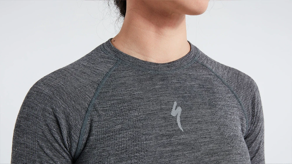 3. Bluza de Corp Termica SPECIALIZED Women's Merino Seamless Baselayer (L/S) - Grey L/XL
