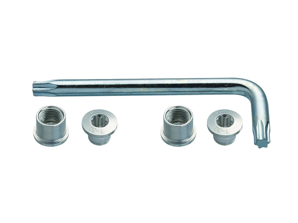 1. Suruburi foaie angrenaj + torx FSA CR Bolt Kit Argintiu Triplu MTB 6 buc