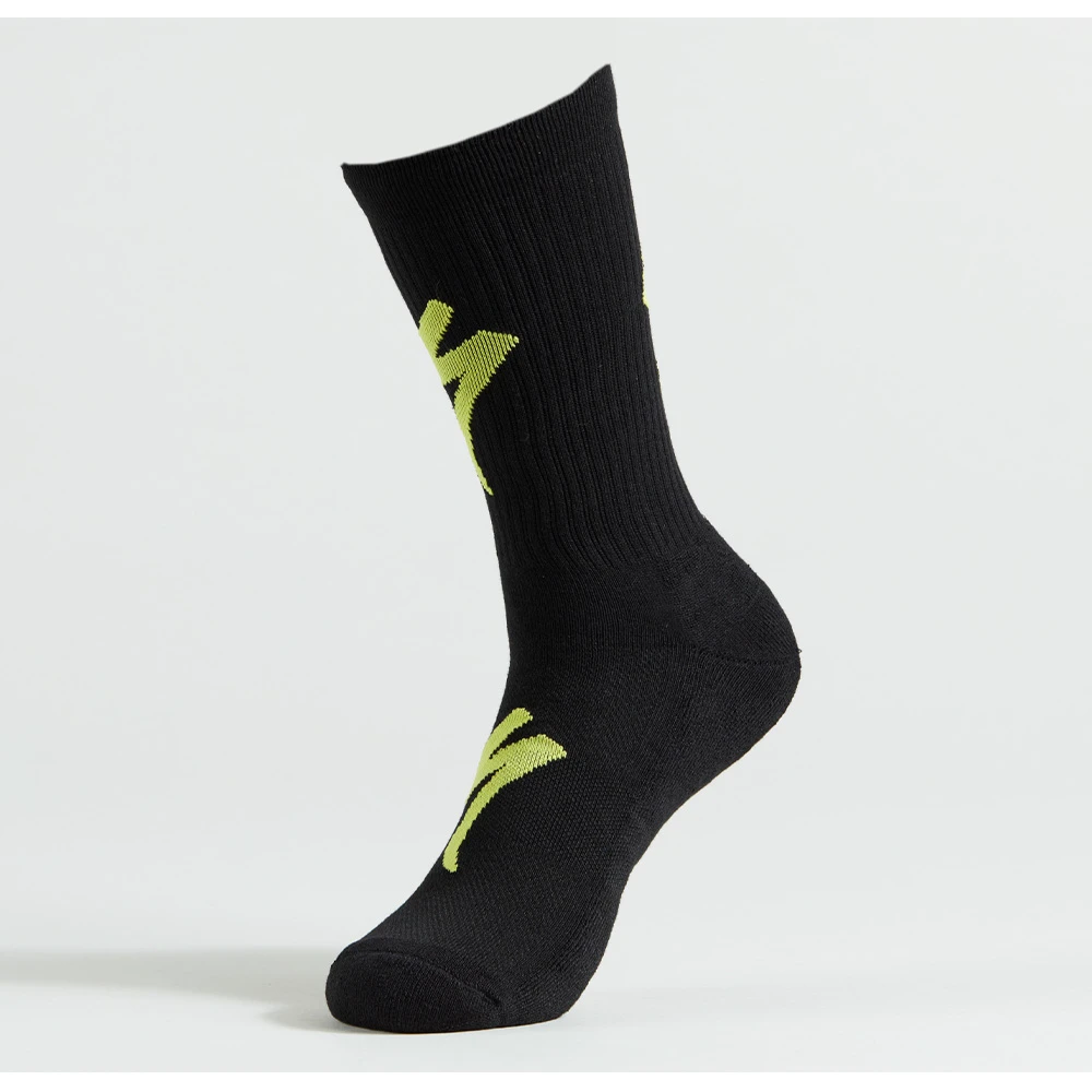 2. Sosete Ciclism SPECIALIZED Techno Mtb Tall Logo - Black/Hyper Green S