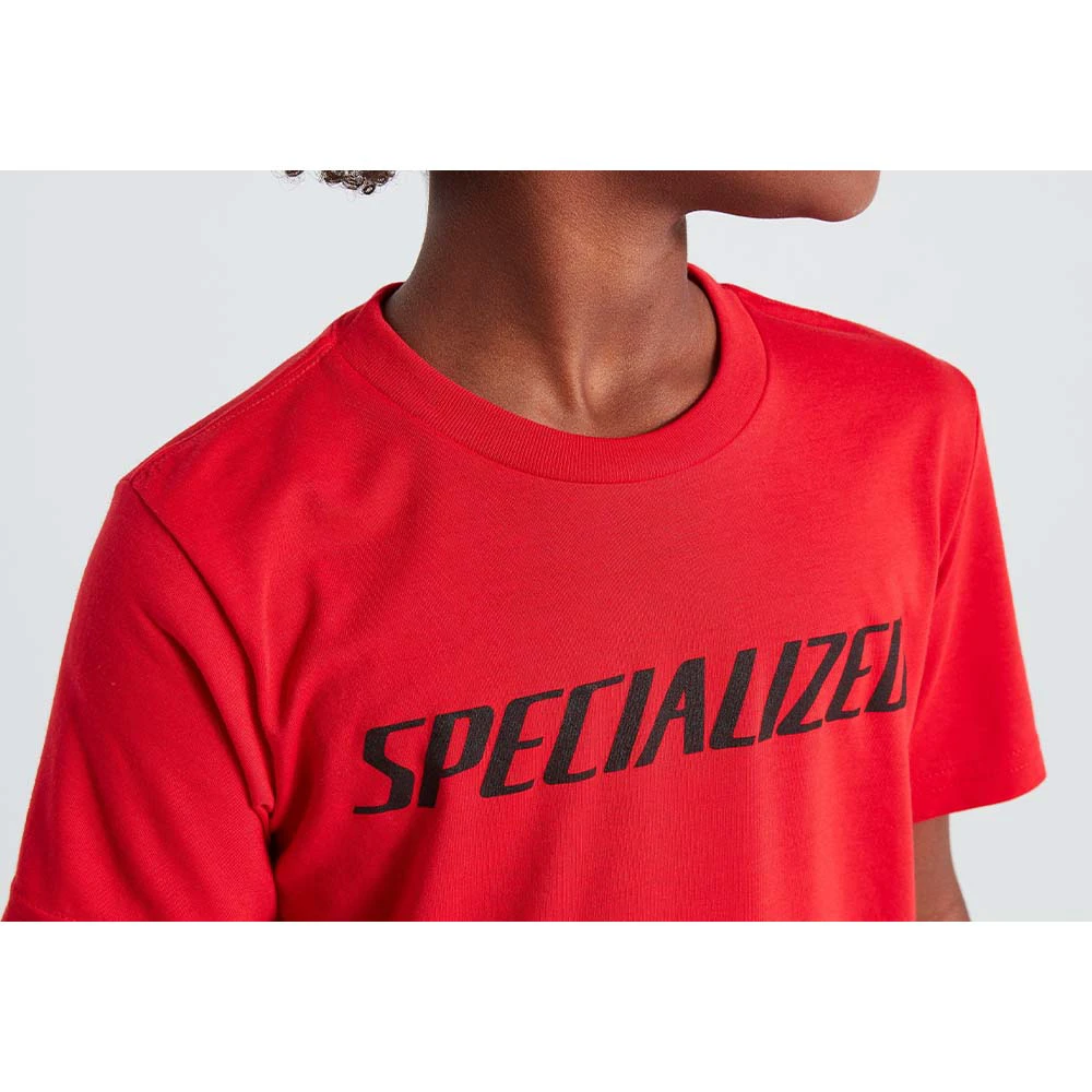 5. Tricou Ciclism Copii SPECIALIZED Youth Wordmark (S/S) - Flo Red L