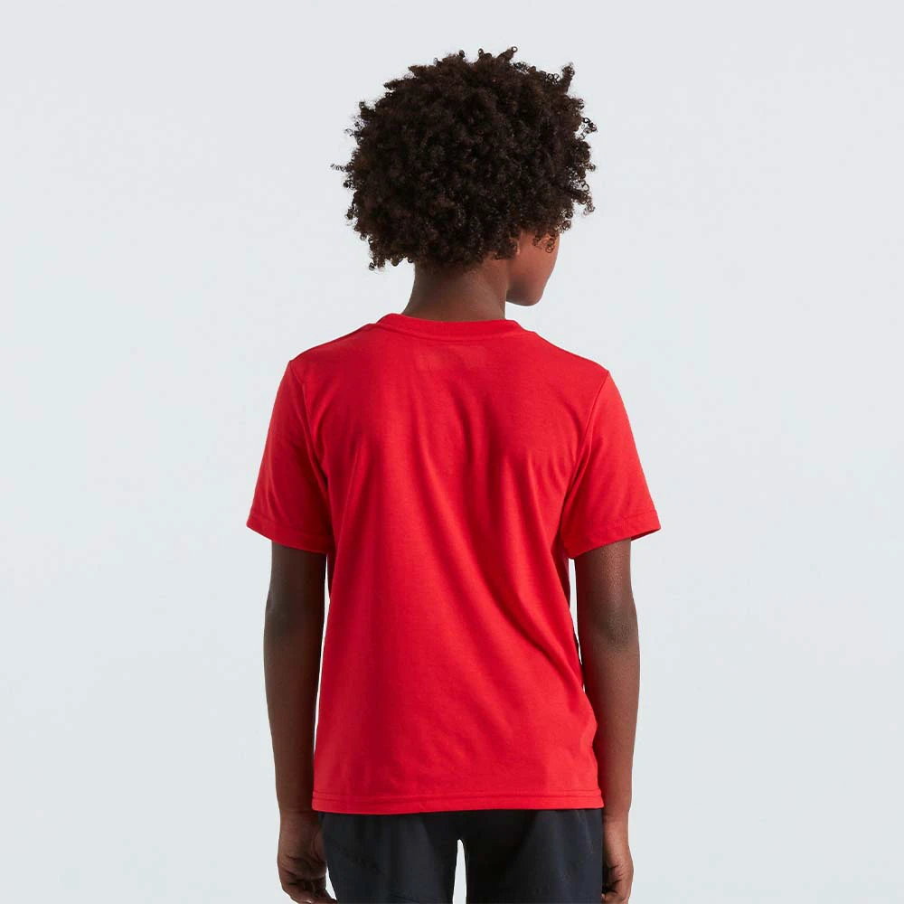 4. Tricou Ciclism Copii SPECIALIZED Youth Wordmark (S/S) - Flo Red L