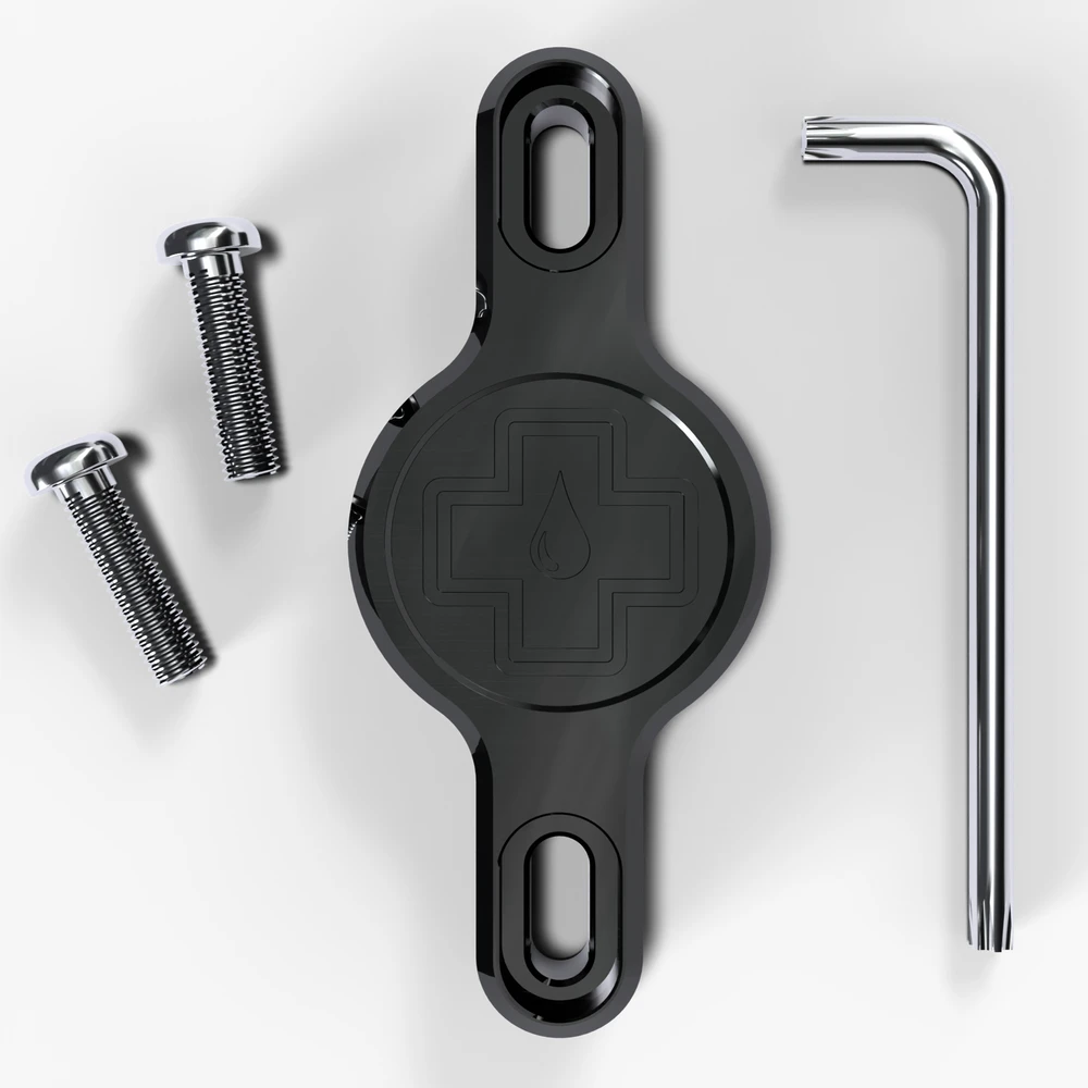 1. Suport Apple AirTag pentru cadru Muc-Off Secure Tag Holder V2 Negru