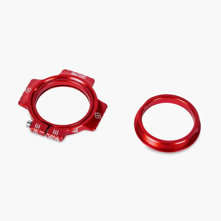 1. Piulita pretensionare rulmenti pedalier Muc-Off Crank Preload Ring, Rosu