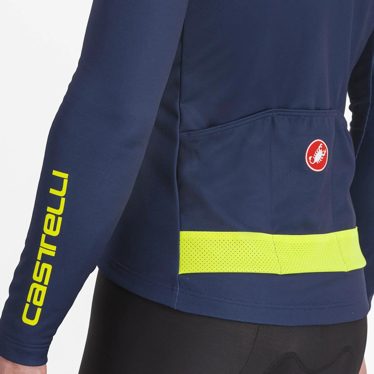 3. Tricou cu maneca lunga Castelli Puro 3 FZ, BelgianBlue/YellowFluoReflex, L