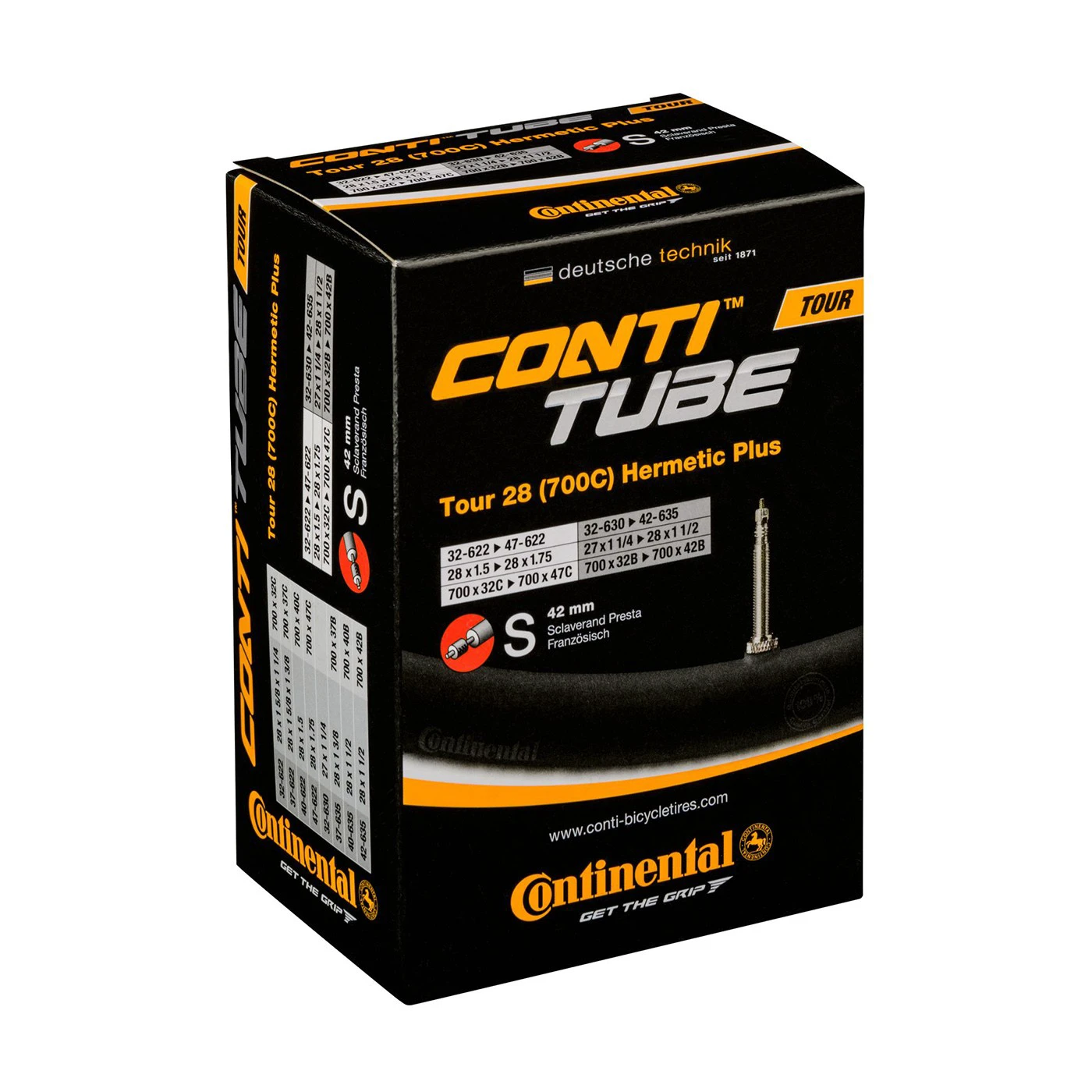 1. Camera Continental Tour 28 Hermetic Plus, 32/47-622/635, 28x1.5-1.75, S42