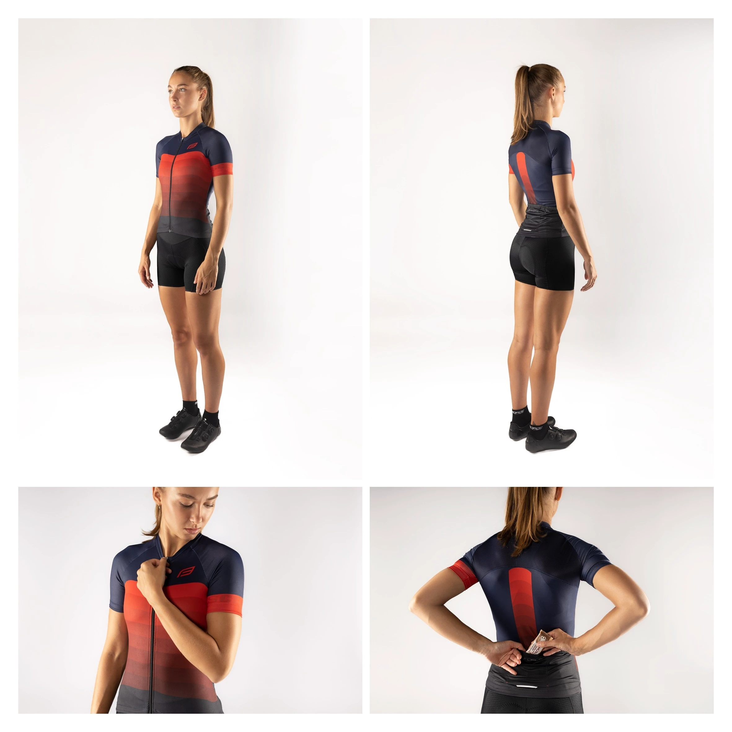3. Tricou Force F Ascent Lady albastru/rosu L