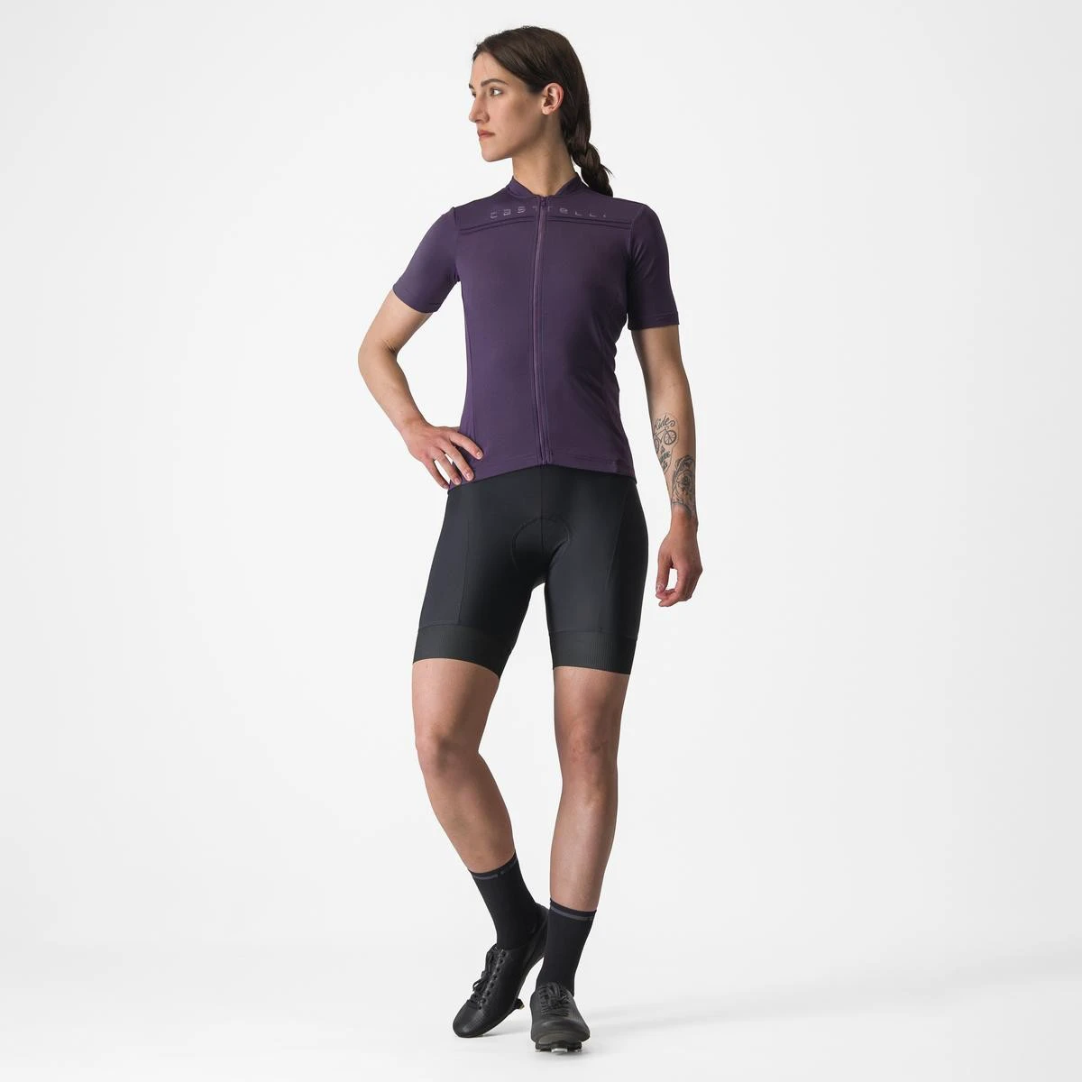 8. Tricou cu maneca scurta Castelli Anima 4, pentru femei, mov nocturn, L