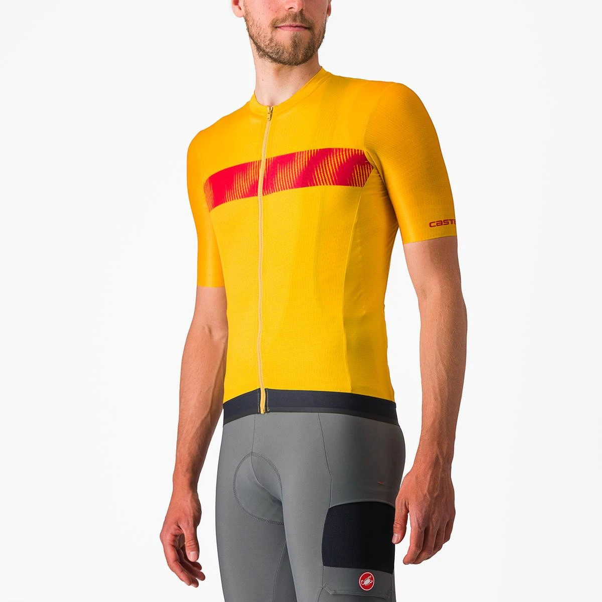 3. Tricou cu maneca scurta Castelli Unlimited Endurance, Galben/Rosu, M