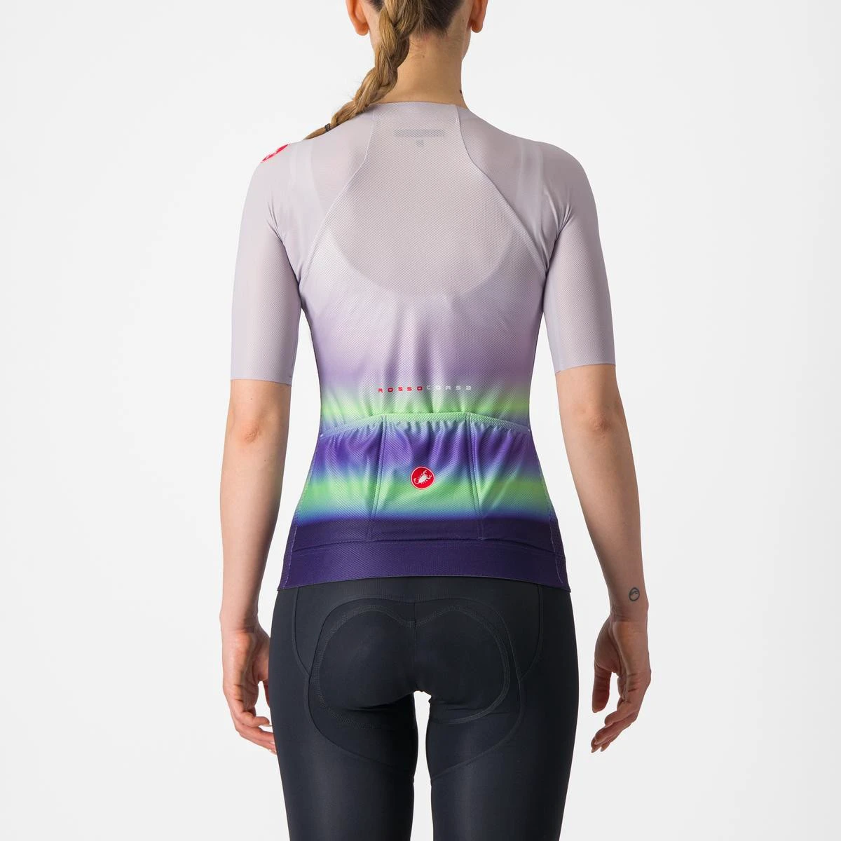 2. Tricou cu maneca scurta Castelli Climbers 4.0 W, de dama, Violet/Vernil/Mov, M