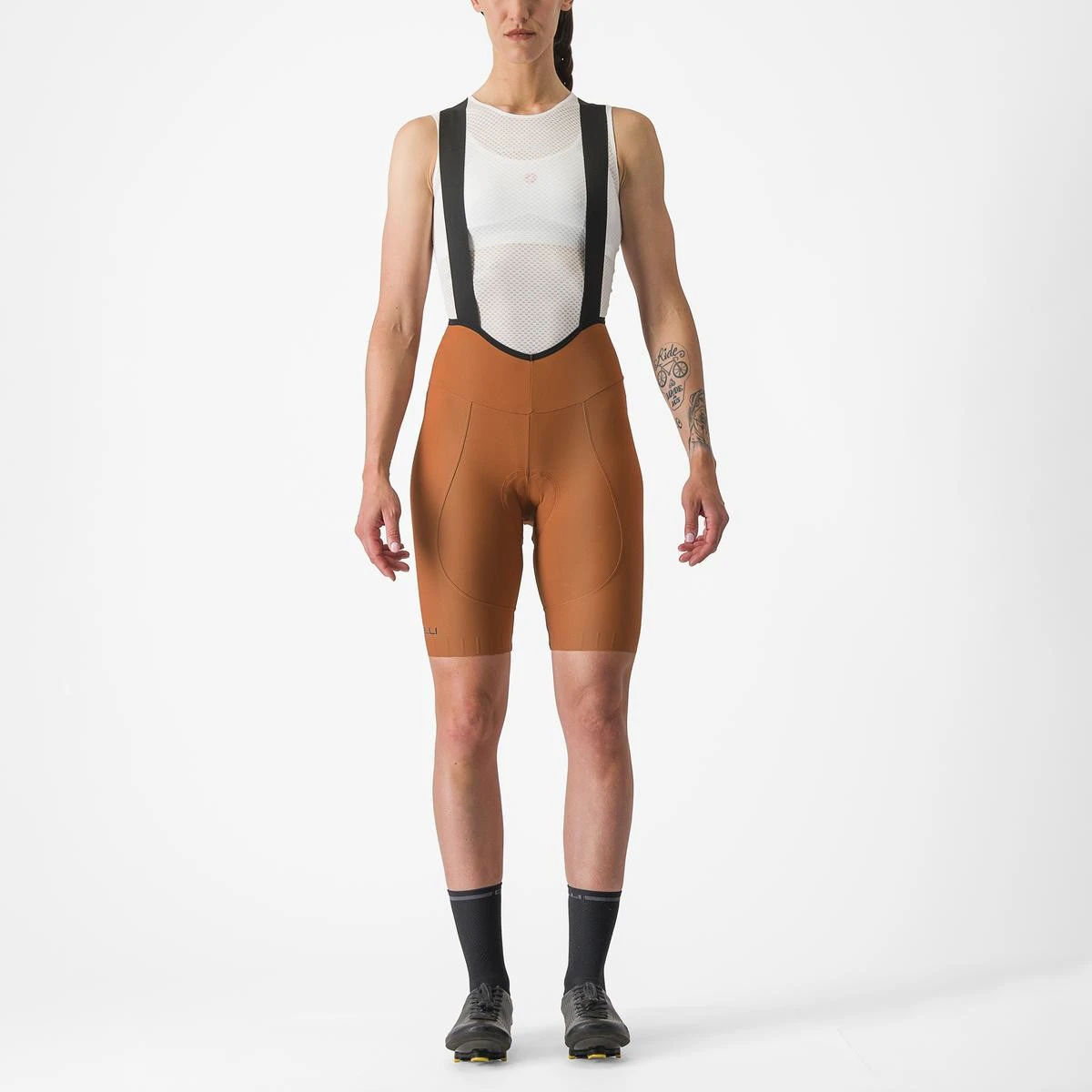 1. Pantaloni scurti cu bretele Castelli Espresso W DT, de dama, Maro, S