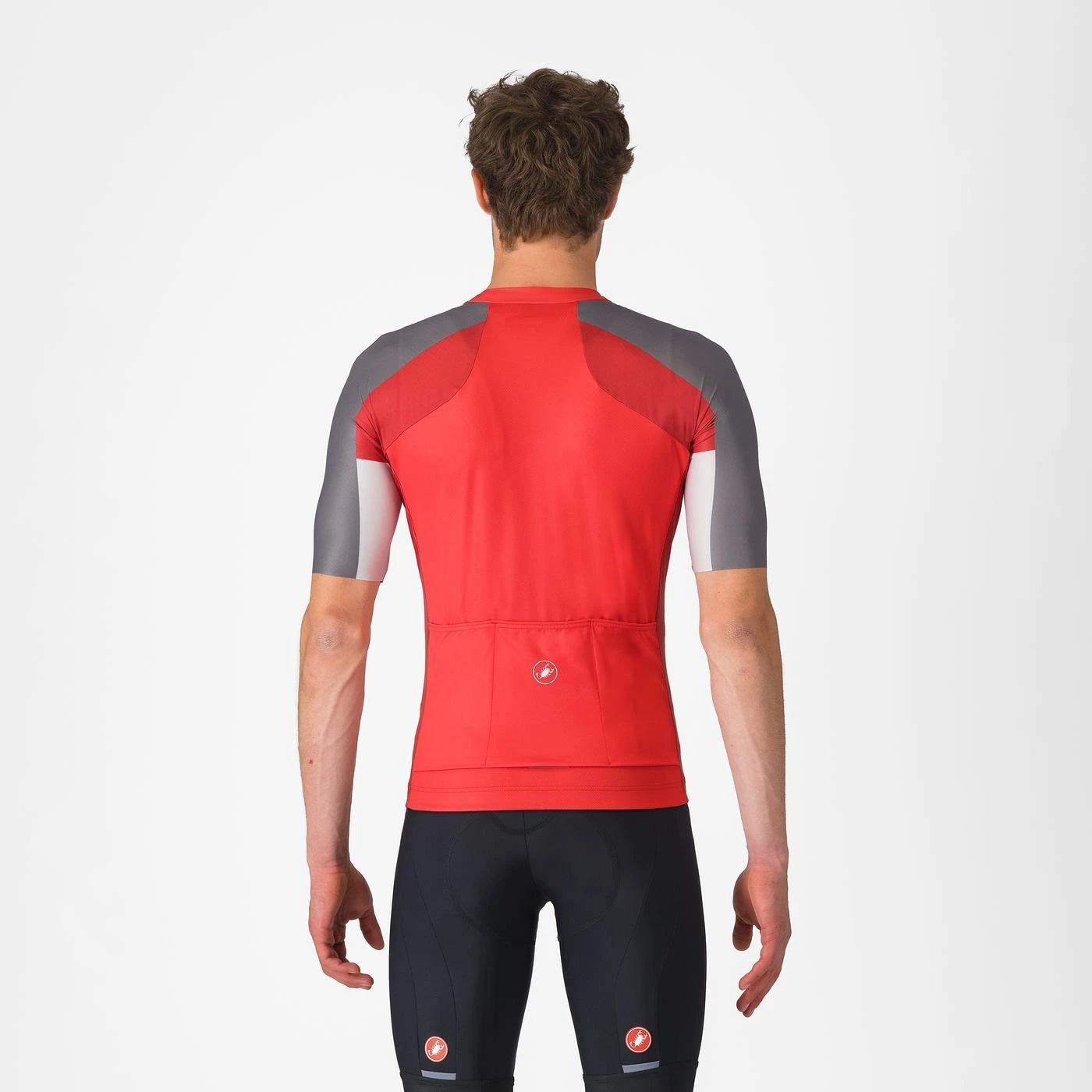 6. Tricou cu maneca scurta Castelli Entrata 6, pentru barbati, rosu/gri fumuriu-gri argintiu, S