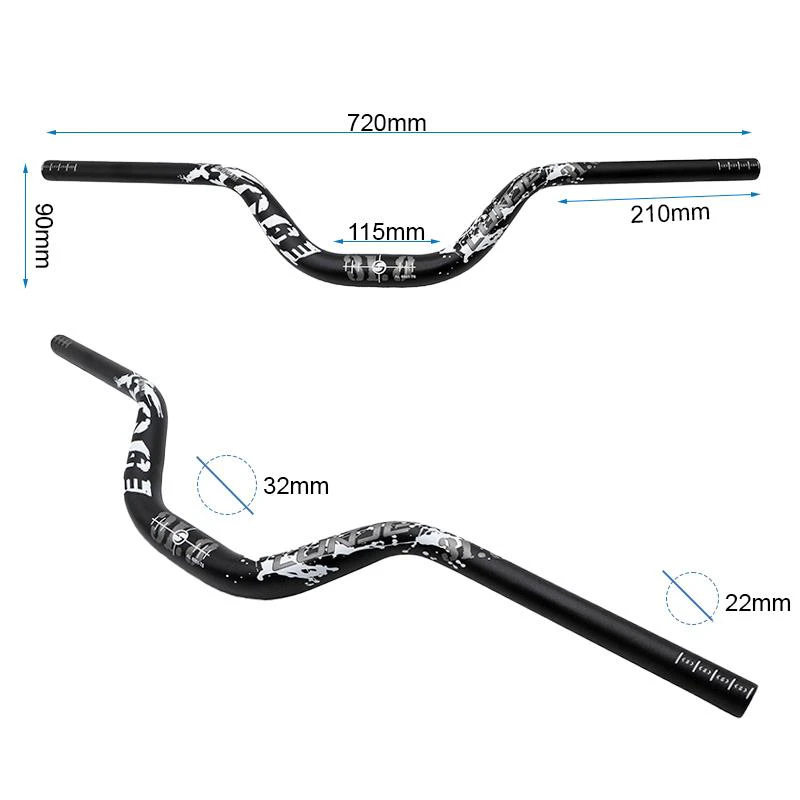 2. Ghidon 720mm cu rise 90mm negru