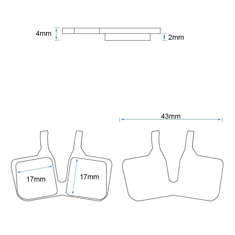 2. Placute frana din rasina pentru trotinete RT011-R - Set 2 perechi