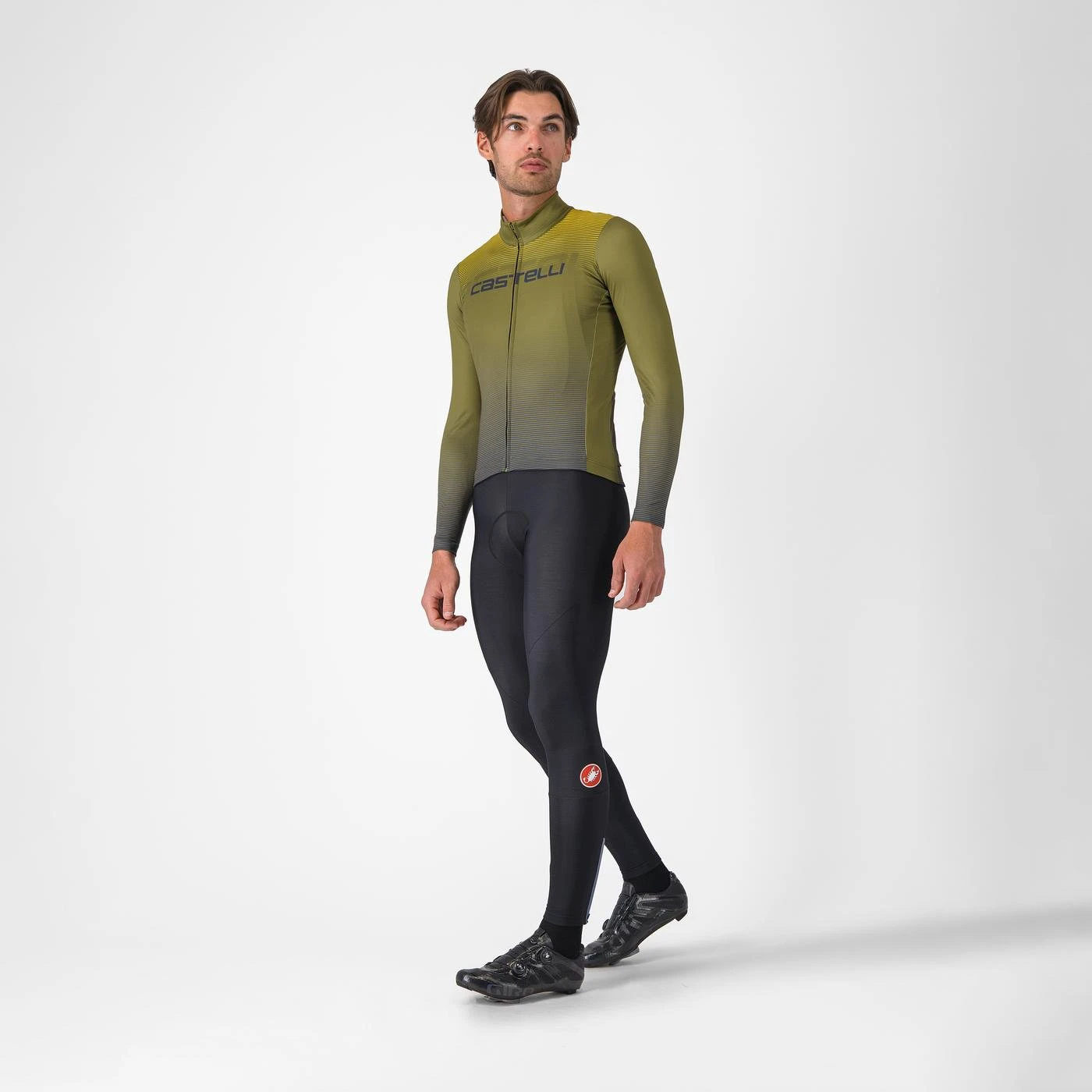 2. Tricou cu maneca lunga Castelli Apice Thermal Salvie/Albastru/Mango Mojito L