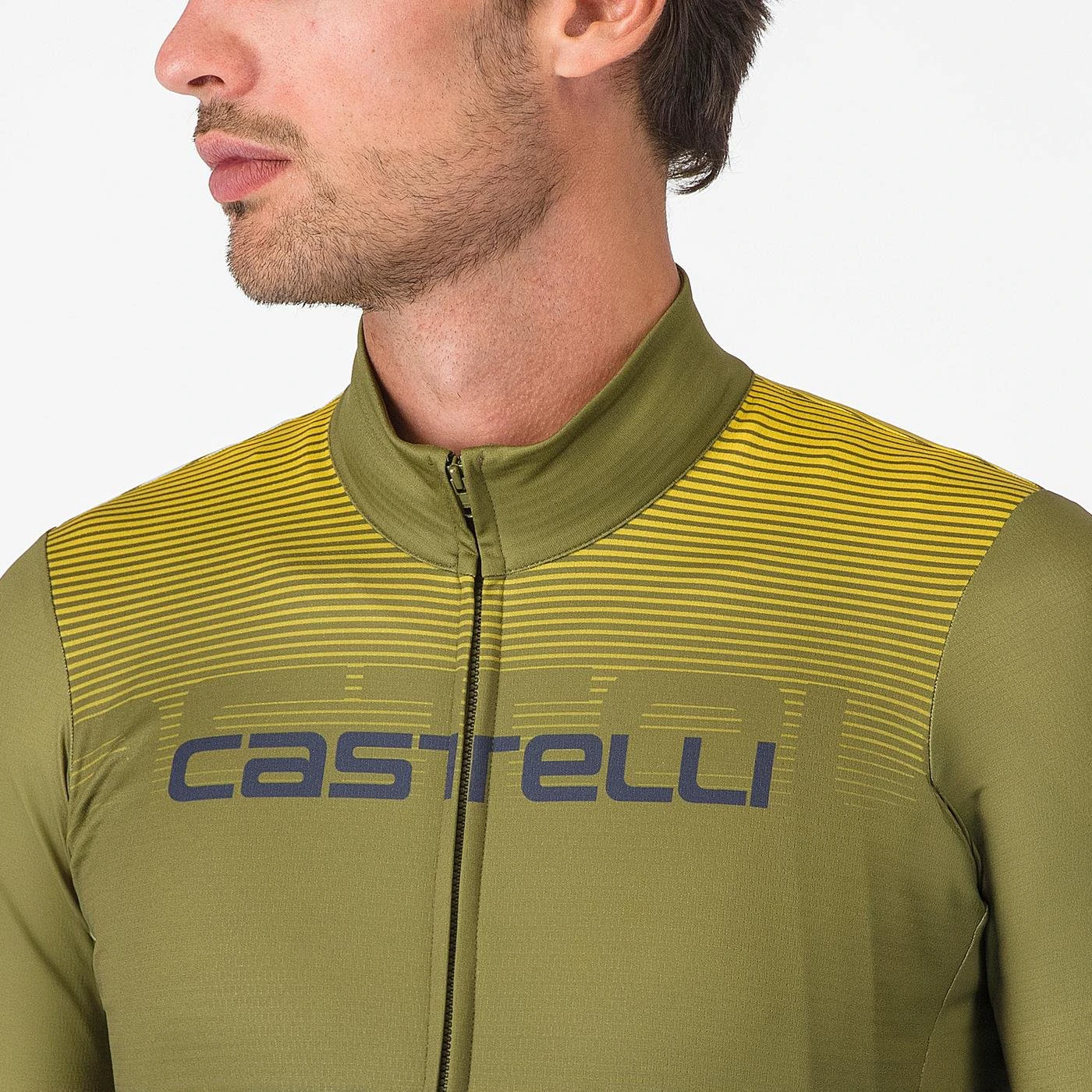 5. Tricou cu maneca lunga Castelli Apice Thermal Salvie/Albastru/Mango Mojito L