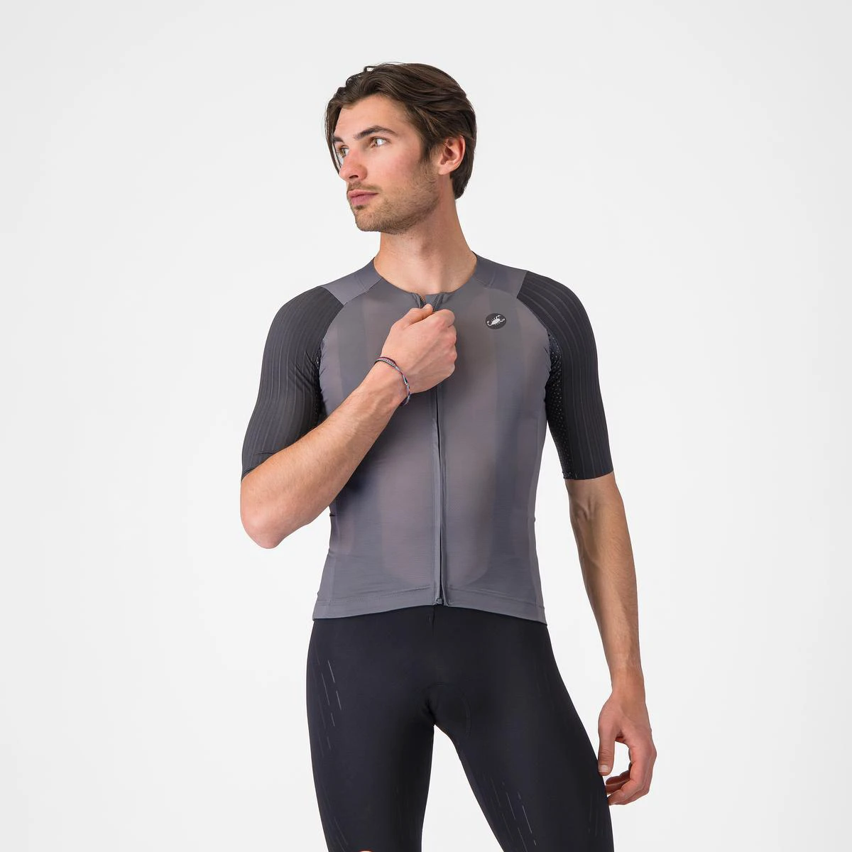 1. Tricou cu maneca scurta Castelli Aero Race 8s, pentru barbati, gri inchis M