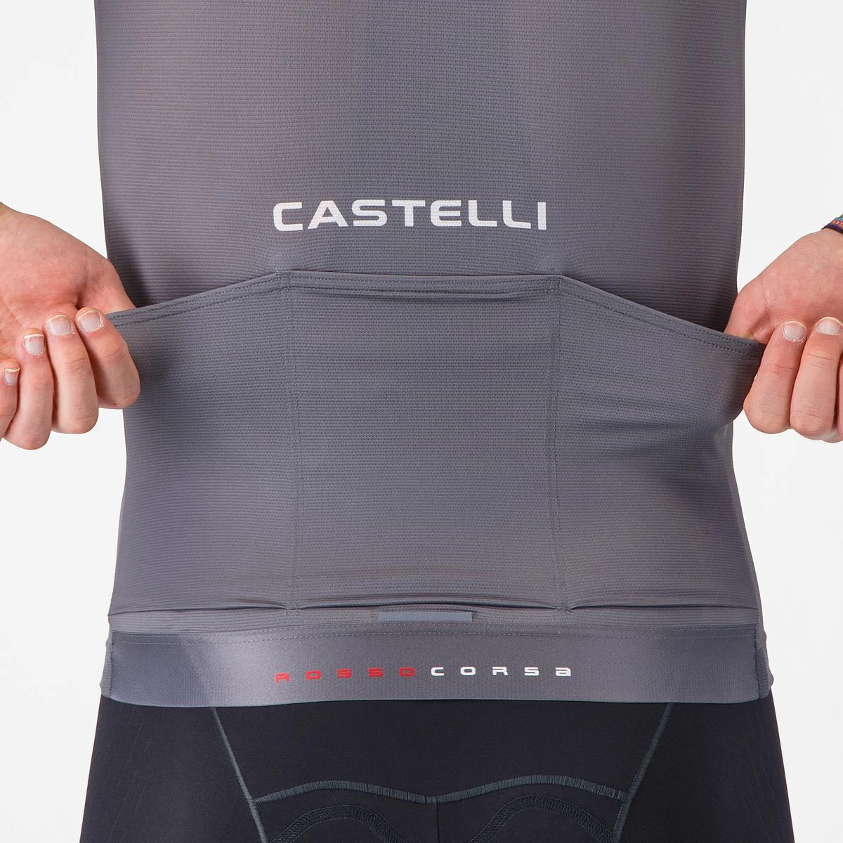 5. Tricou cu maneca scurta Castelli Aero Race 8s, pentru barbati, gri inchis M