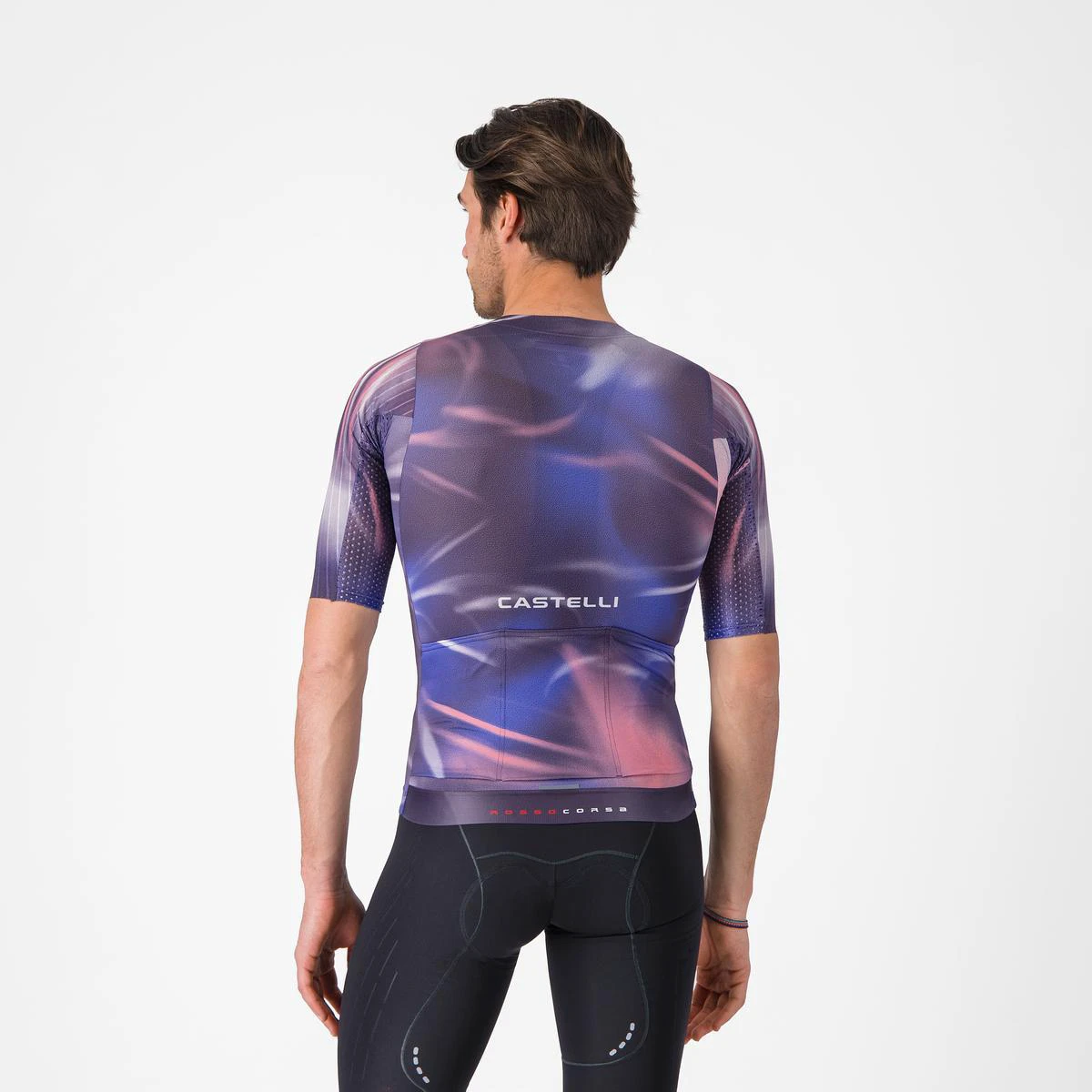 3. Tricou cu maneca scurta Castelli Aero Race 8s, pentru barbati, rosa giro/night shade XL