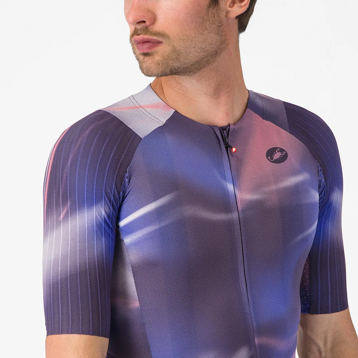 5. Tricou cu maneca scurta Castelli Aero Race 8s, pentru barbati, rosa giro/night shade XL