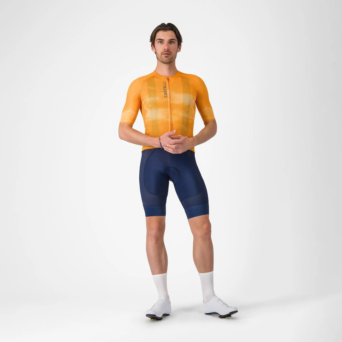 6. Tricou cu maneca scurta Castelli Climbers A/C, pentru barbati, portocaliu/gri L
