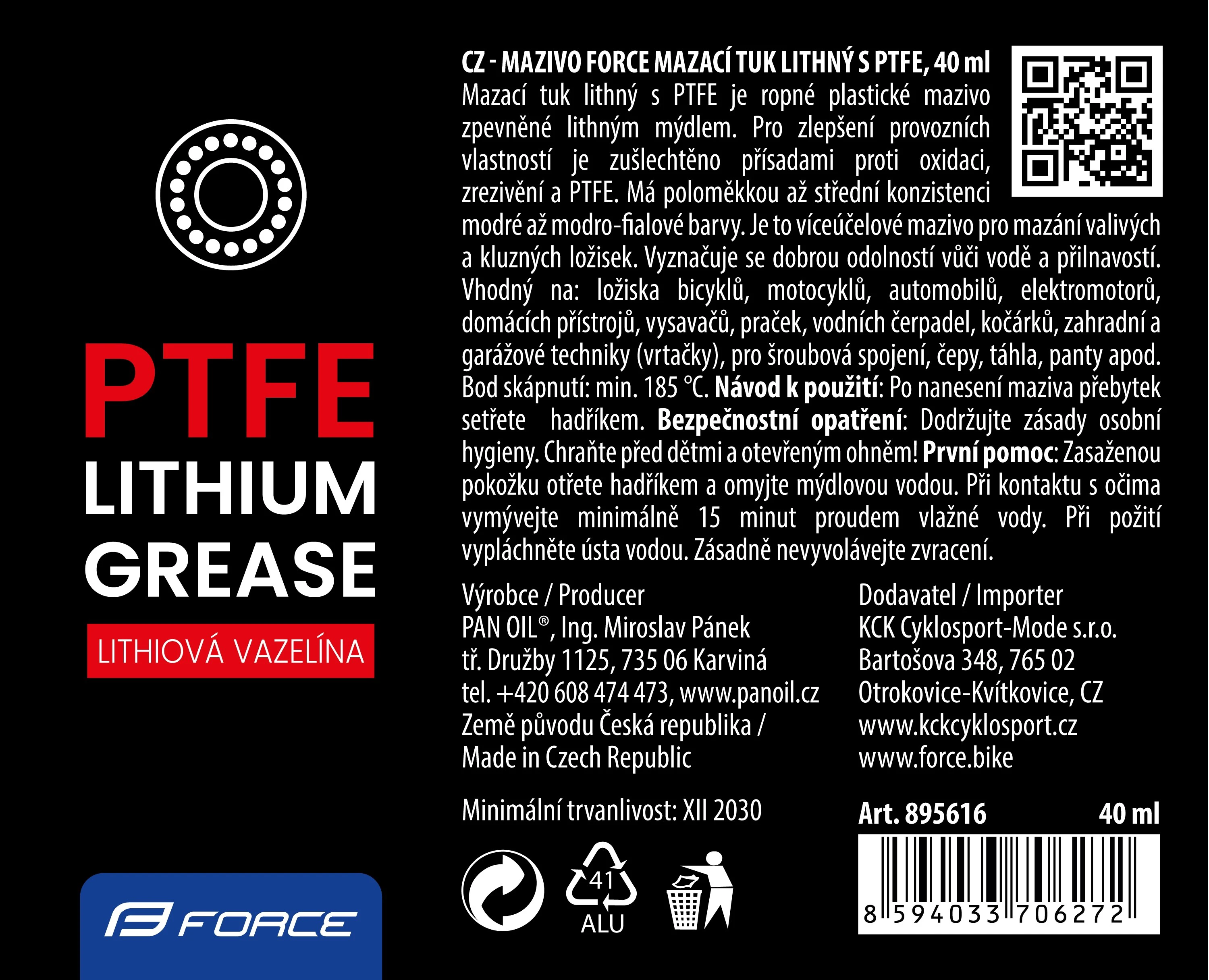 2. Vaselina Force cu PTFE (teflon) tub 40 ml.