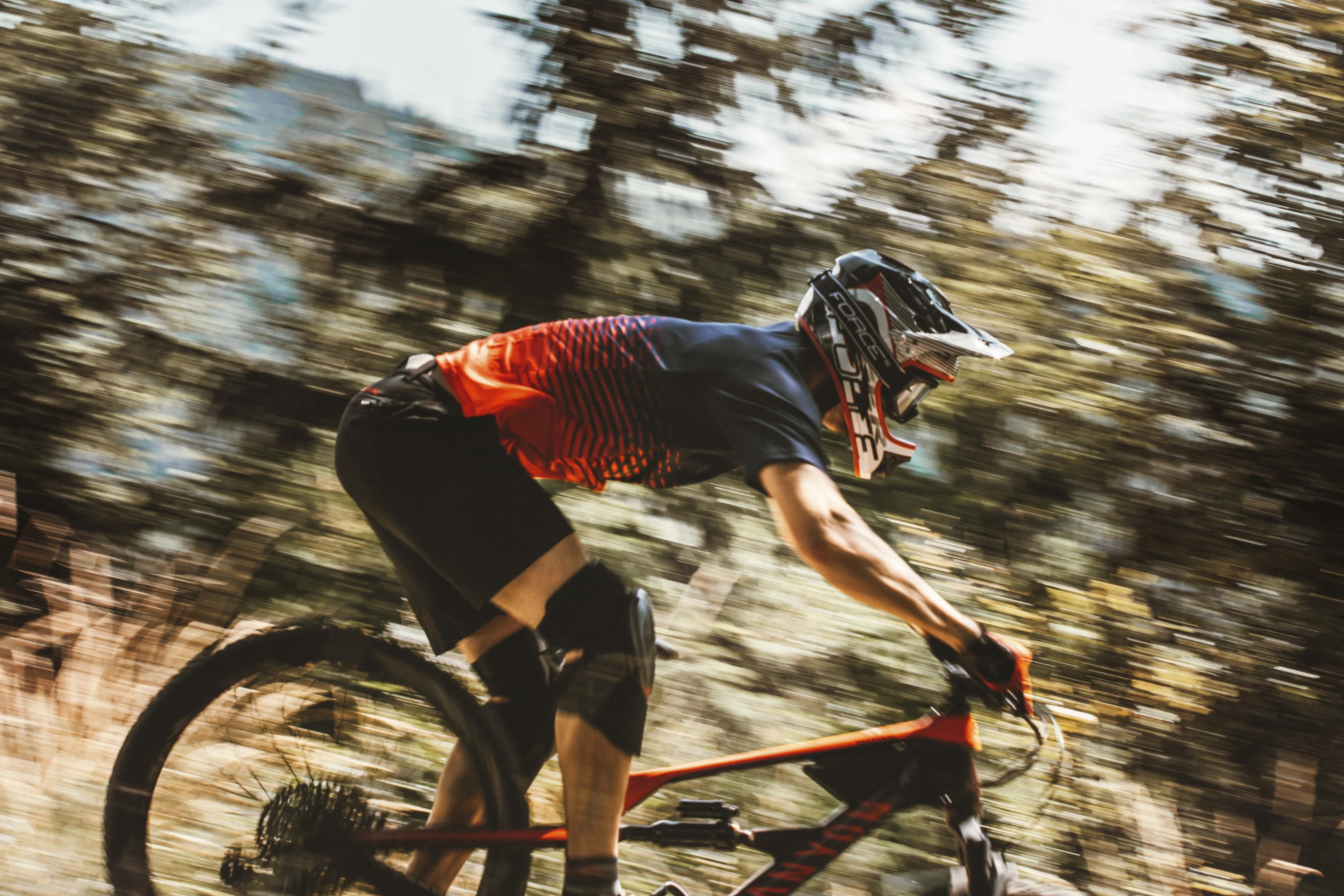 6. Tricou maneca scurta Force MTB Angle albastru/rosu M