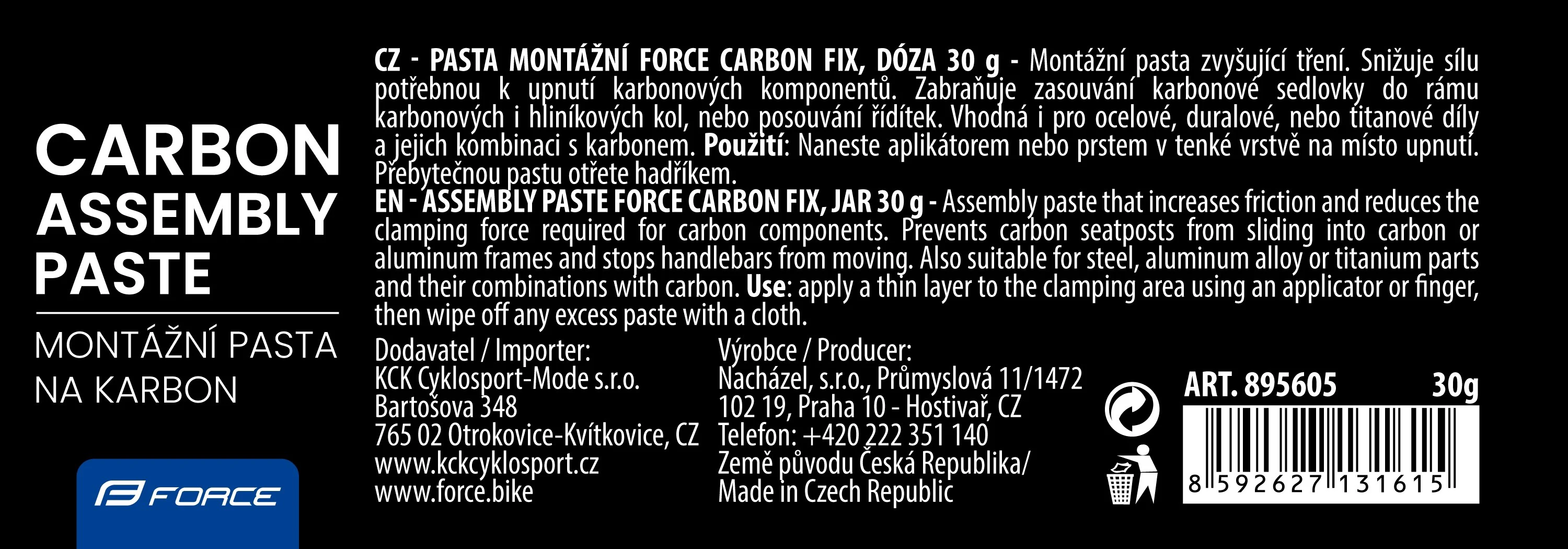 3. Vaselina Force Carbon Fix, 30g