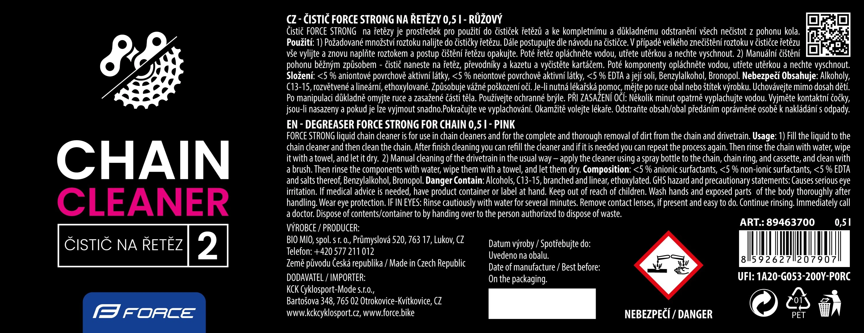 2. Degresant Force Strong pentru lant 500ml