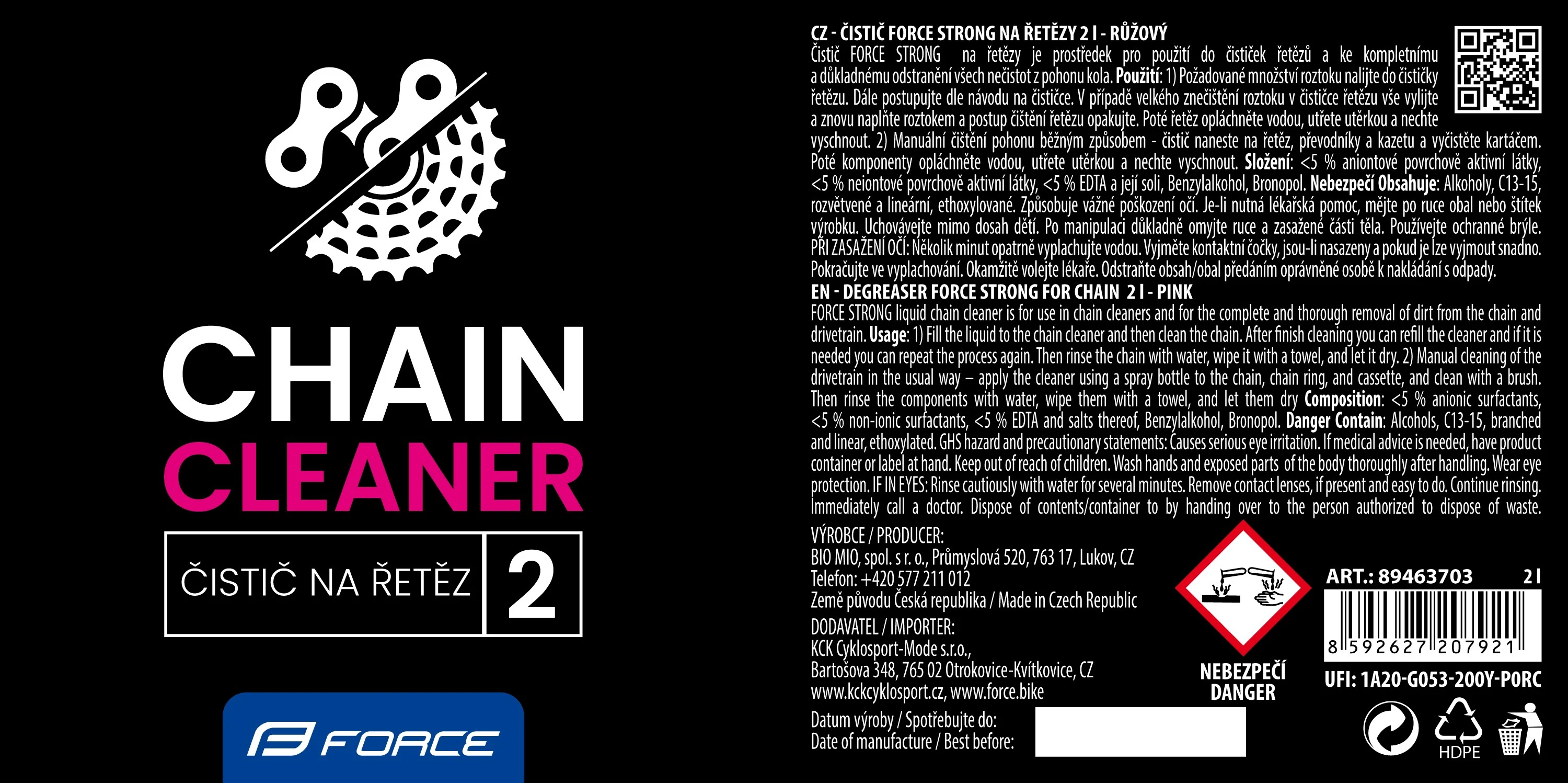 2. Degresant Force Strong pentru lant Bidon 2L