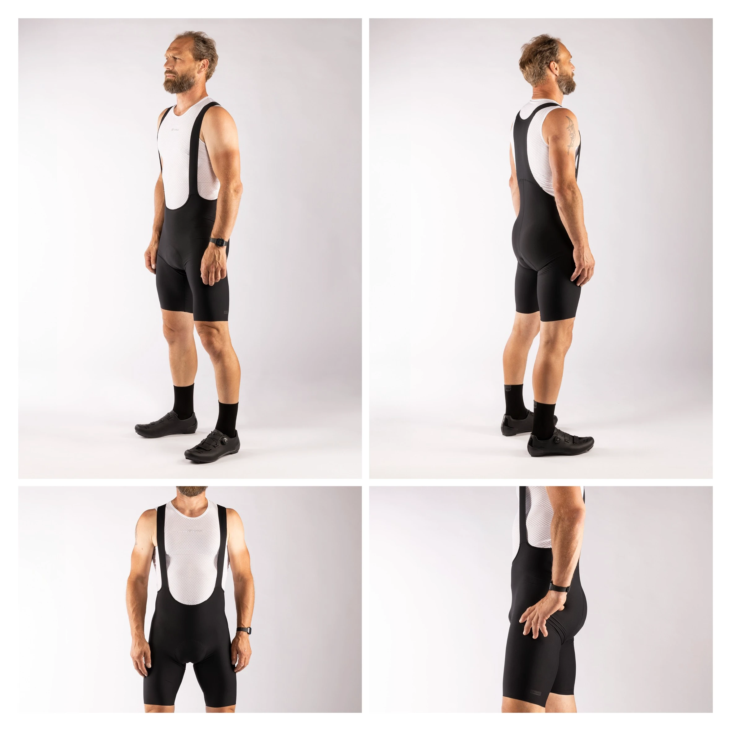 3. Pantaloni scurti cu bazon si bretele Force Action Negru XXL