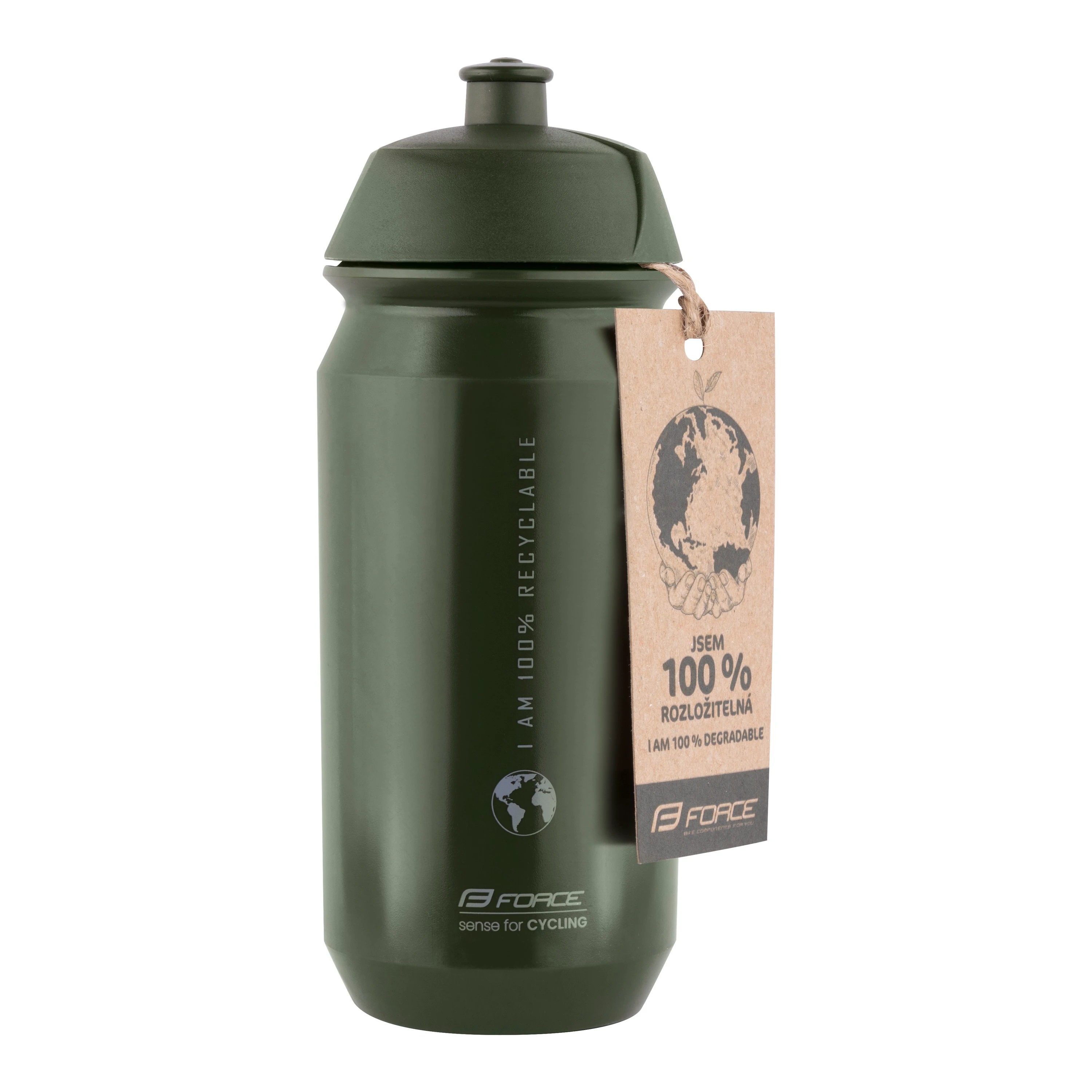 3. Bidon Force Bio Earth 500ml verde/gri
