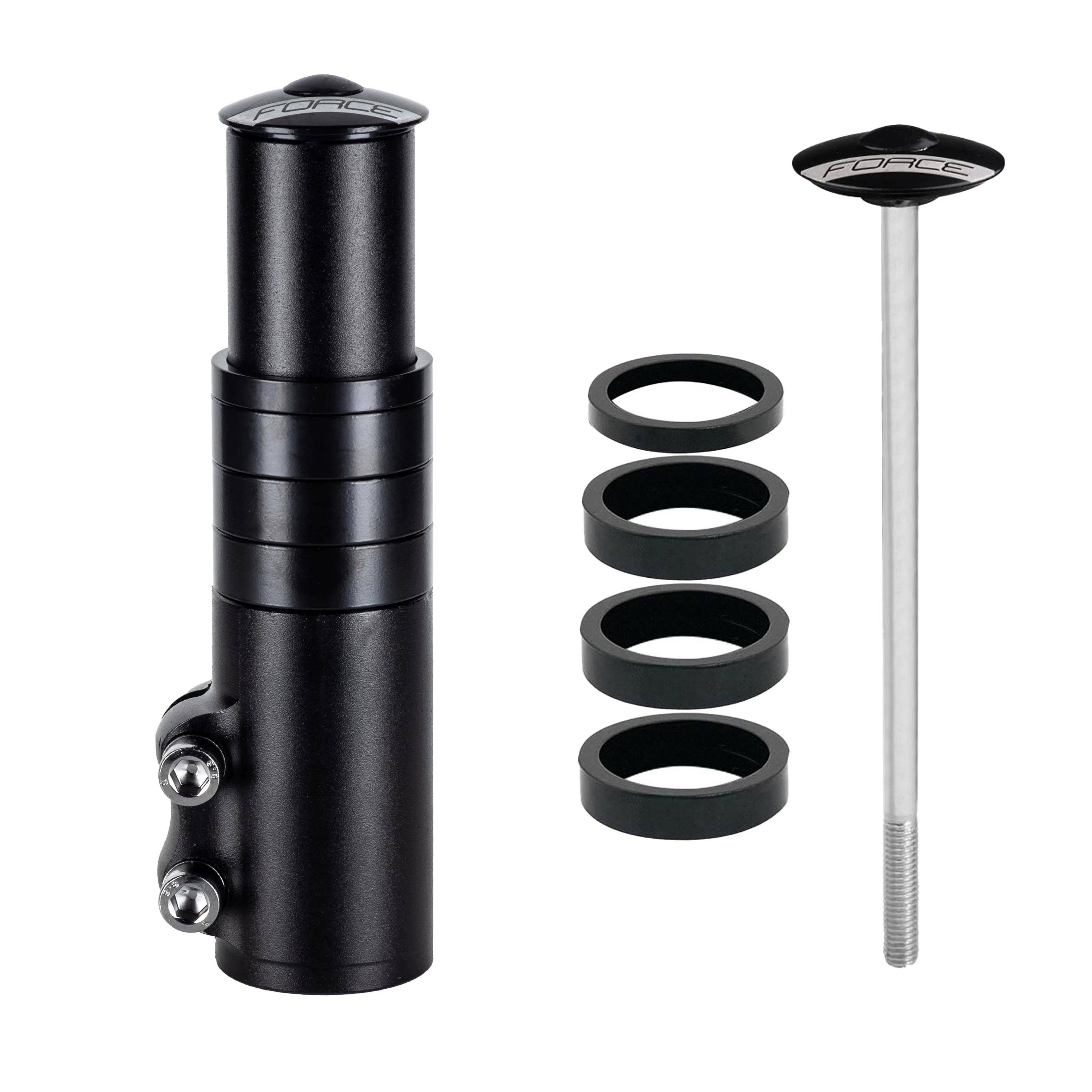 1. Prelungitor gat furca Force Adapter 1.1/8,132mm, aluminiu, negru mat