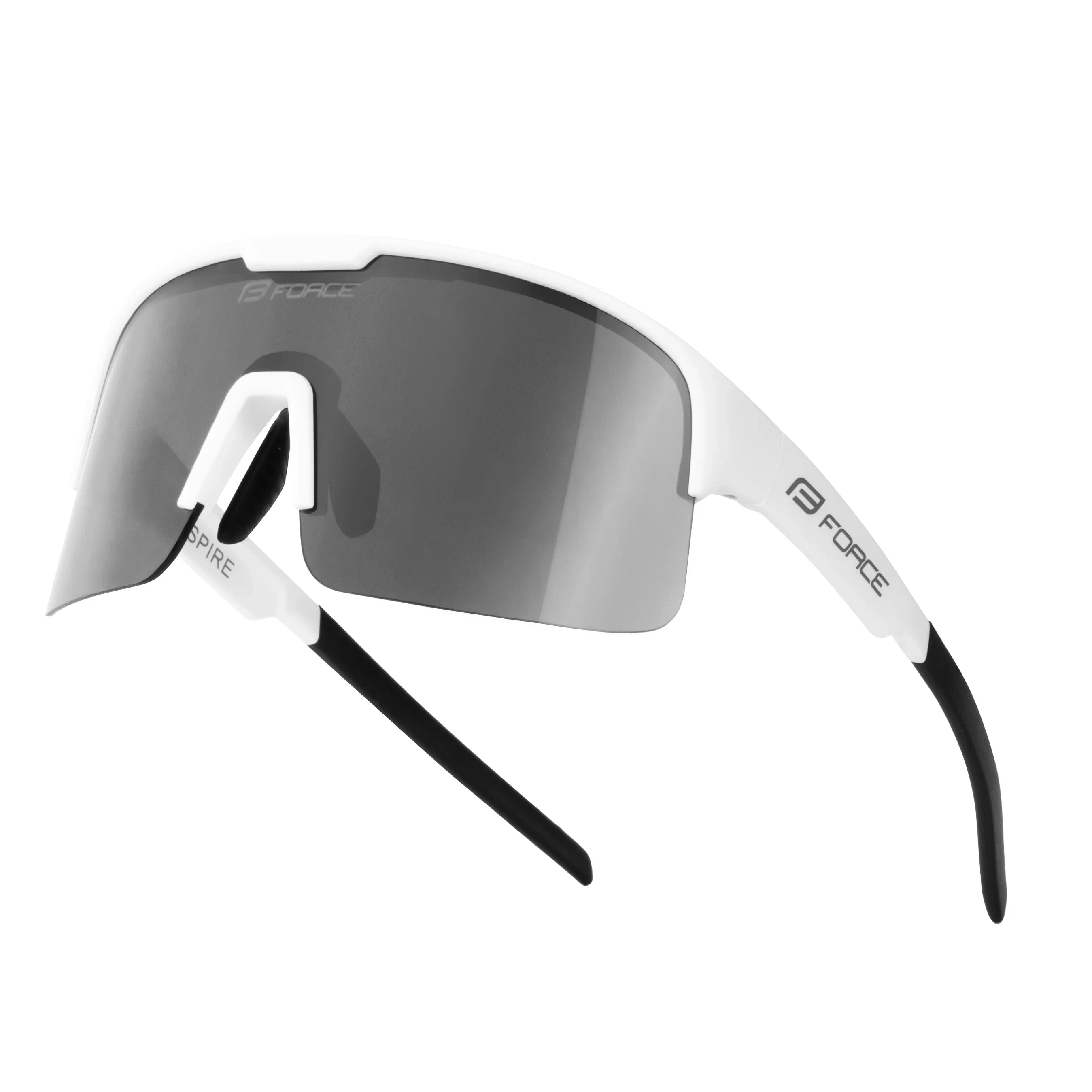 1. Ochelari Force SPIRE albi, lentila neagra oglinda