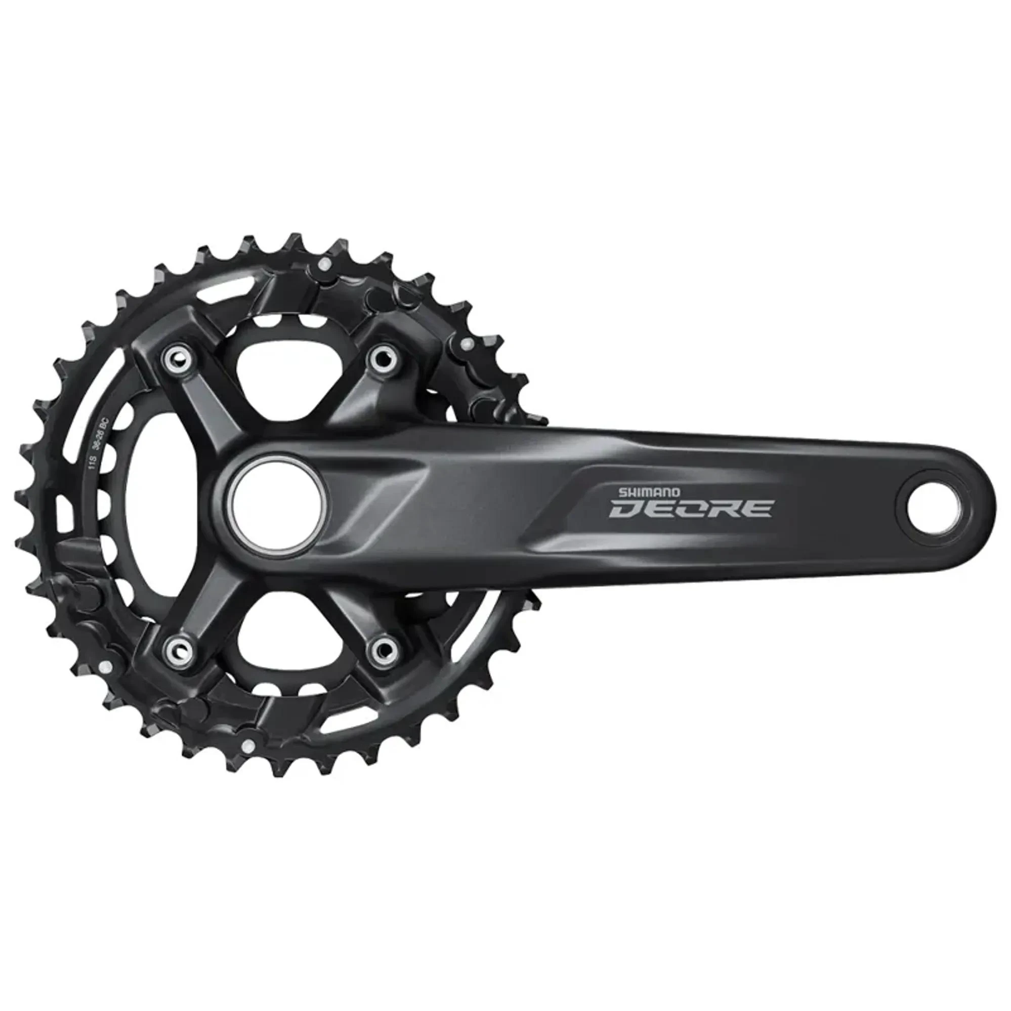 1. Angrenaj pedalier Shimano Deore FC-M5100-B2, 2x11 viteze, Hollowtech II, fara aparatoare lant, brate 175mm, fara BB, 36x26T