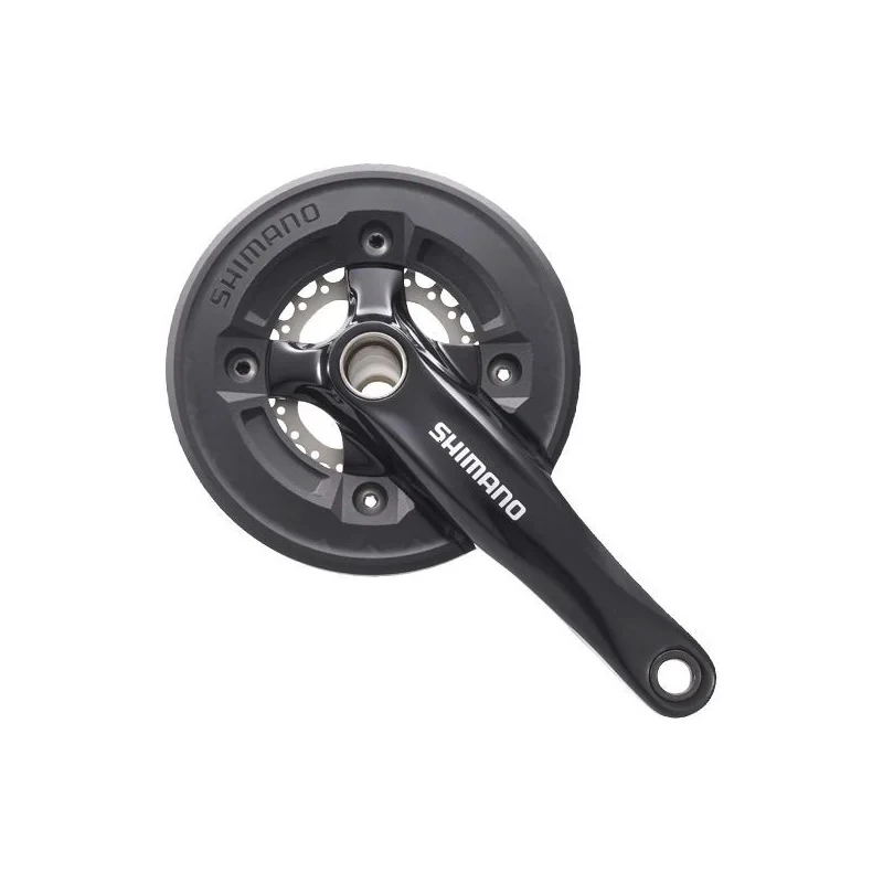 1. Angrenaj pedalier Shimano Deore FC-M545, 9 vit, Hollowtech II, brate 170mm, 22/36T, negru