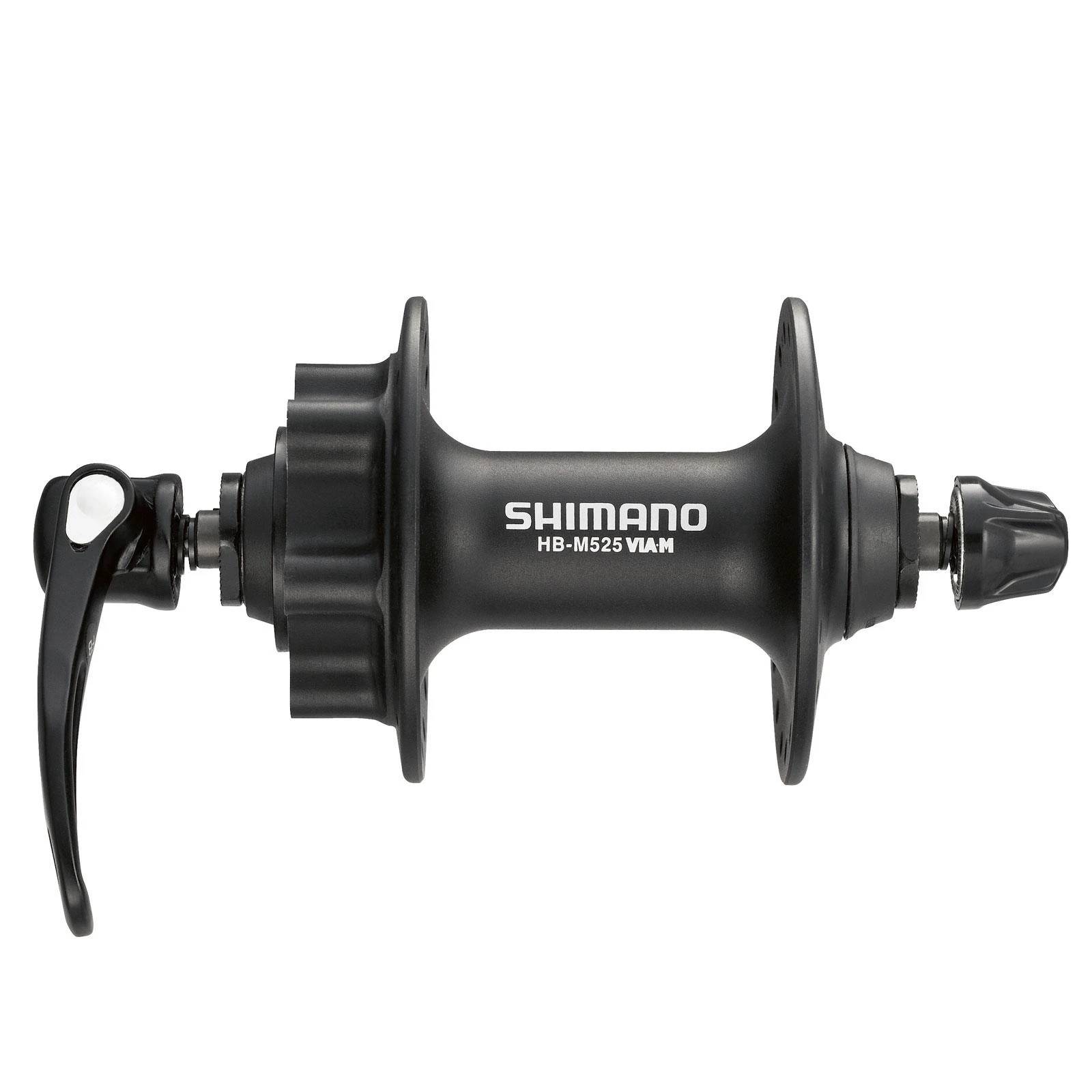 1. Butuc fata Shimano Deore HB-M525-A, disc 6 suruburi, QR, negru, 32H