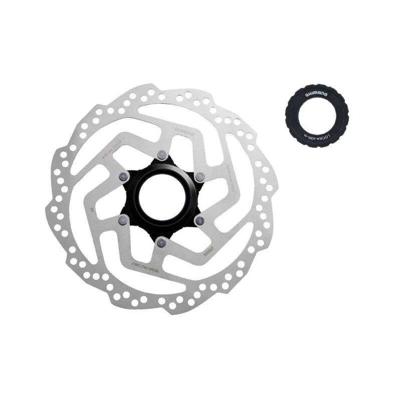 1. Disc frana Shimano SM-RT10-M, Center Lock, piulita cu caneluri interne si externe, 180mm