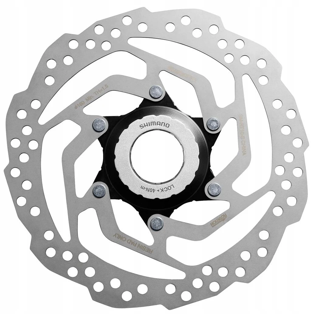 1. Disc frana Shimano SM-RT10-S, Center Lock, piulita cu caneluri interne si externe, 160mm