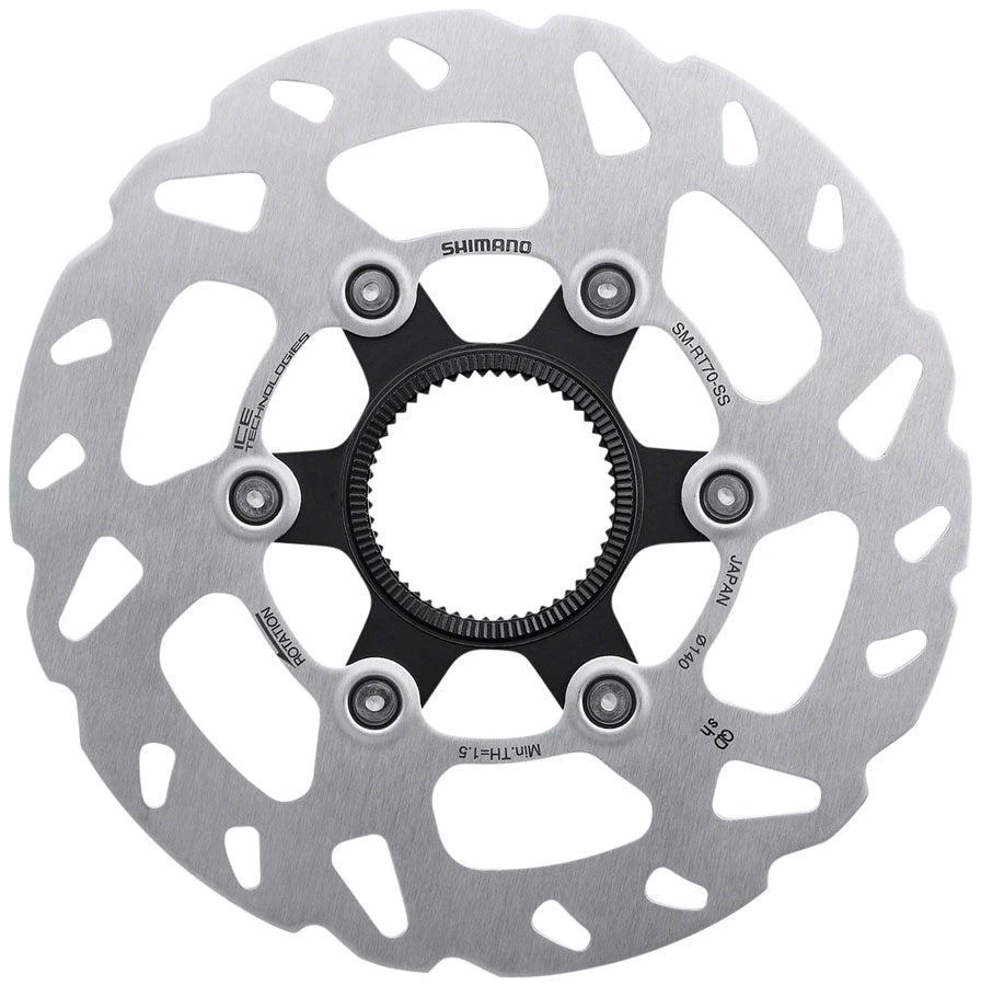 1. Disc frana Shimano SM-RT70-SS, Center Lock, piulita cu caneluri interne, 140mm