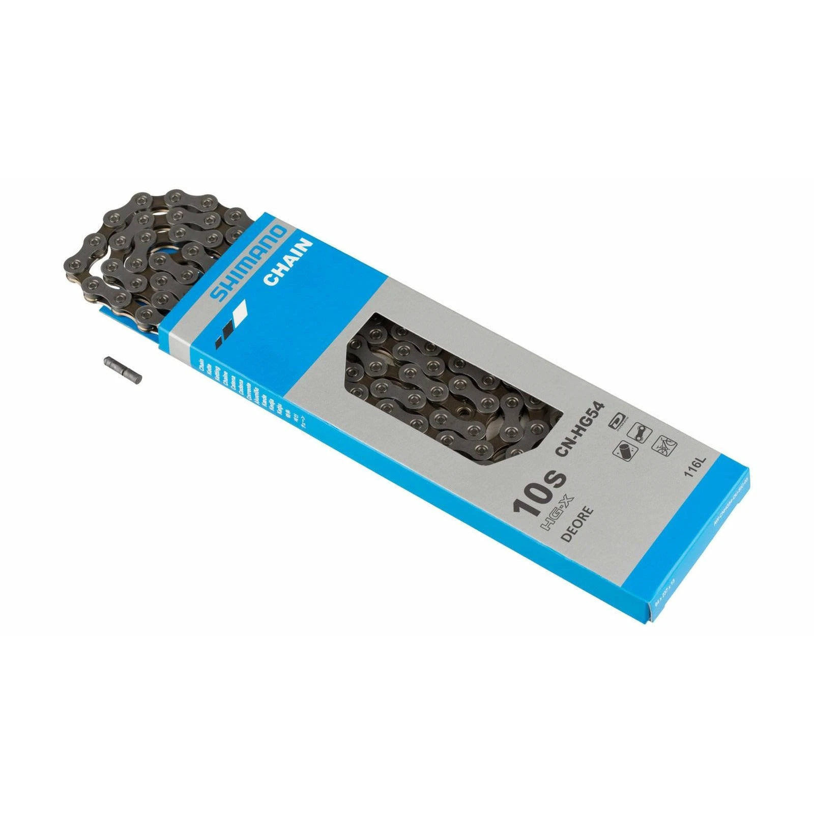 1. Lant Shimano Deore CN-HG54, 10 viteze, HG-X Super Narrow, 116 zale, fara nit final, nit conectare X1