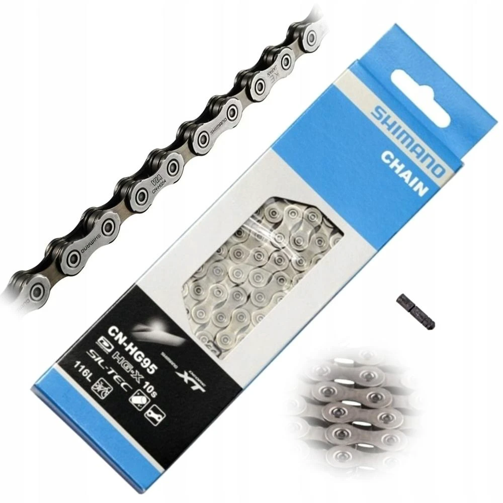 1. Lant Shimano Deore XT CN-HG95, 10 viteze, HG-X Super Narrow, 116 zale, fara nit final, nit conectare X1