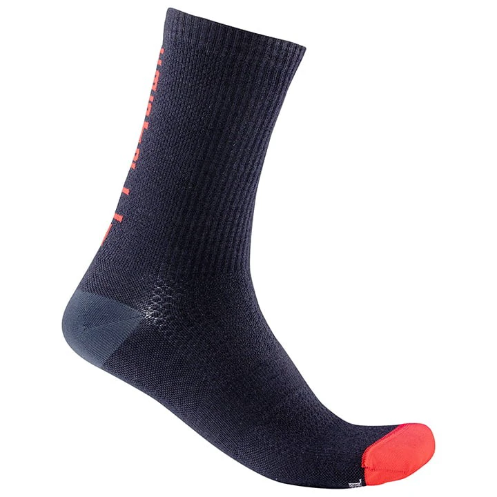 1. Sosete Castelli Bandito Wool 18 Bleumarin/Rosu S/M 36-39