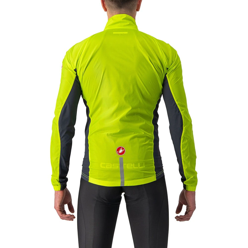 2. Jacheta de vant Castelli Squadra Stretch, pentru barbati, lime electric/gri inchis, S