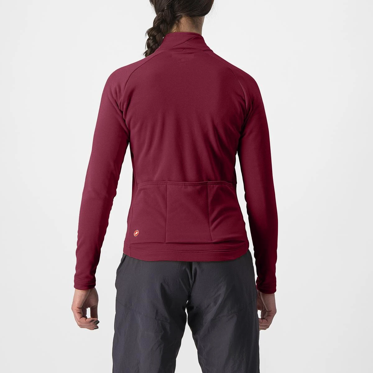 1. Tricou cu maneca lunga Castelli Unlimited Trail W, de dama, Visiniu, S